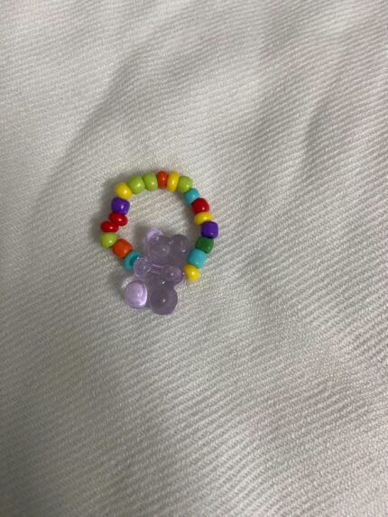 Multicolor teddy gummy bear beaded ring