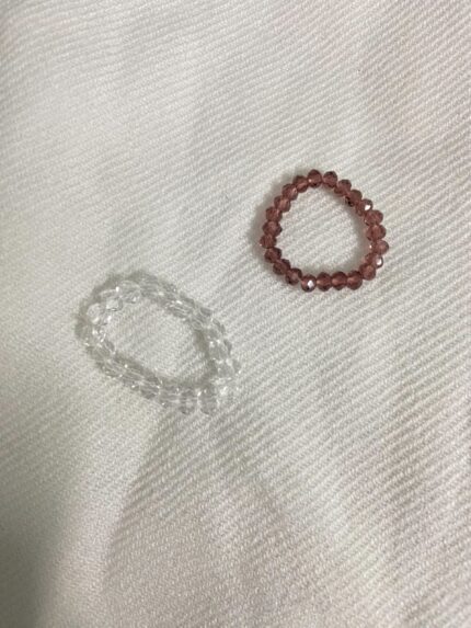 Wine Purple transparent crystal beaded ring