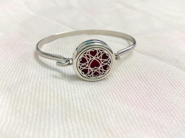 Aromadiffuser detachable bracelet (silver, heart flower) - Image 2
