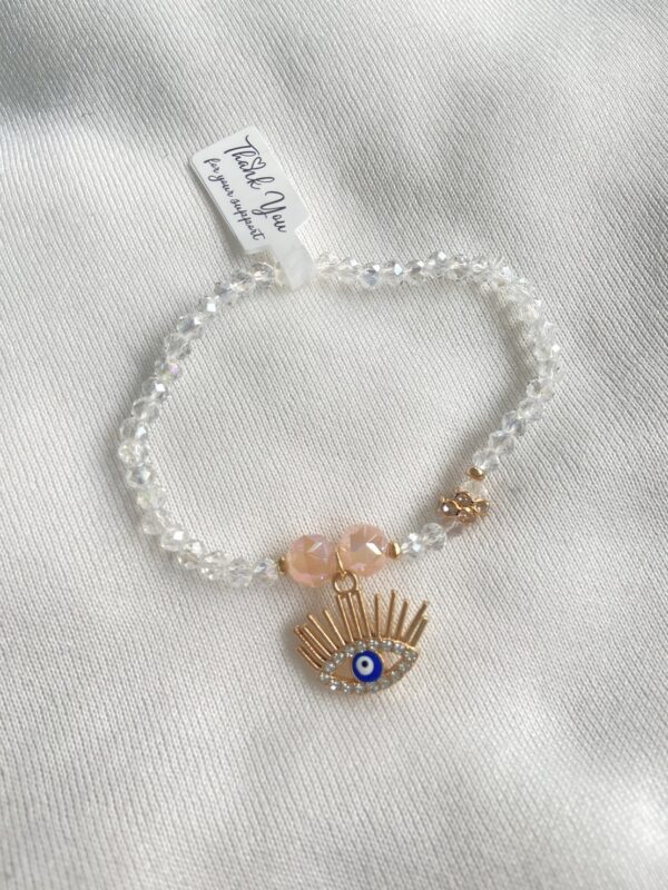 White crystal premium evil eye bracelet