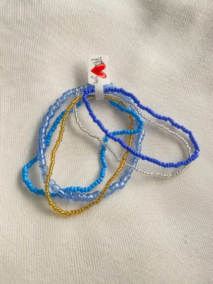 Blue fever beaded bracelet (pack of 5)