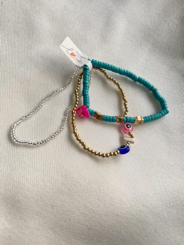 Nazar evil eye stacks beaded bracelet (pack of 3)