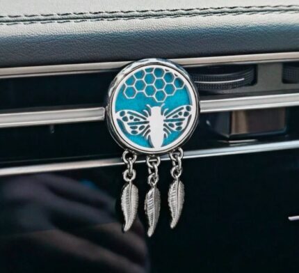 Aromadiffuser car clip dangling air freshner (silver, honeybee)