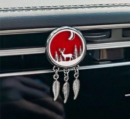 Aromadiffuser car clip dangling air freshner (silver, reindeer)