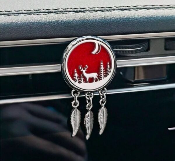 Aromadiffuser car clip dangling air freshner (silver, reindeer)