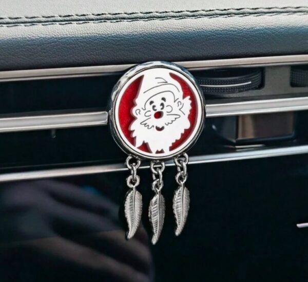 Aromadiffuser car clip dangling air freshner (silver, santa)