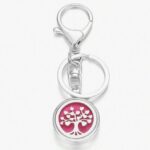 Aromadiffuser keyring (silver, heart tree)