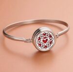 Aromadiffuser detachable bracelet (silver, heart flower)