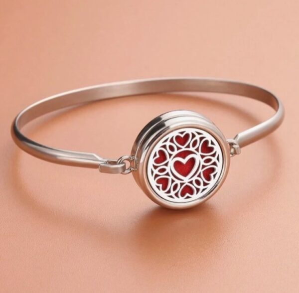 Aromadiffuser detachable bracelet (silver, heart flower)