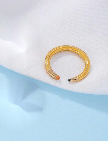 Pencil shaped Adjustable ring (yellow)