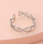 DNA shaped silver ring