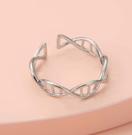 DNA shaped silver ring