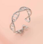 DNA shaped silver ring