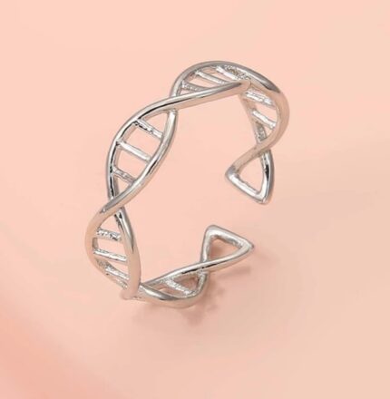 DNA shaped silver ring