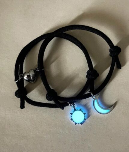 Sun and Moon Couple bracelet GLOW IN THE DARK