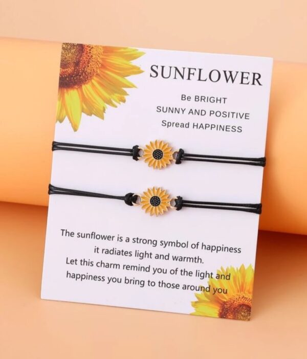 2pcs sunflower charm couple/friendship bracelet