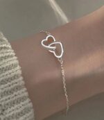 Tangled heart silver bracelet