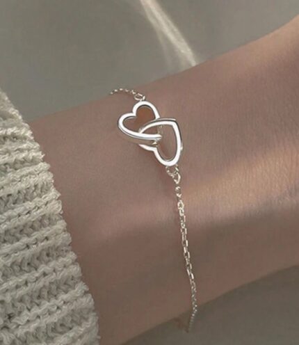 Tangled heart silver bracelet