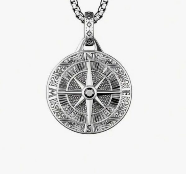 Retro Viking Compass pendant necklace