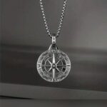 Retro Viking Compass pendant necklace