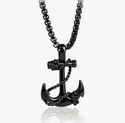 Navigation vintage anchor pendant necklace