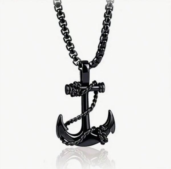 Navigation vintage anchor pendant necklace