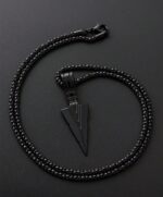 Punk style arrow shaped pendant necklace