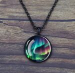 Aurora borealis glow in the dark pendant necklace