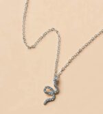 Rhinestone snake charm necklace