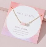 Rose quartz precious stone necklace