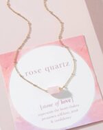 Rose quartz precious stone necklace