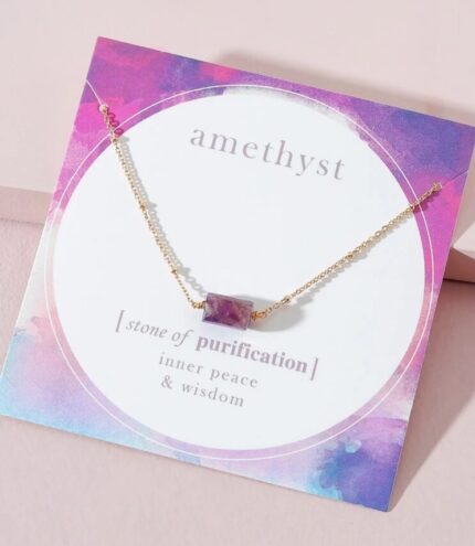 Amethyst precious stone necklace