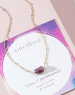Amethyst precious stone necklace