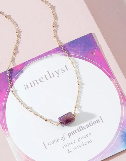 Amethyst precious stone necklace