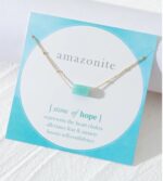 Amazonite precious stone necklace