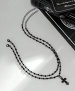 Gothic black vintage double layer chain necklace (pack of 2)