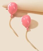 Pink balloon drop dangling earrings