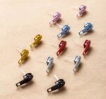 Zipper stud earrings (pink)
