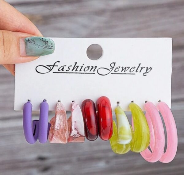 Resin C design hoops (pink marble)