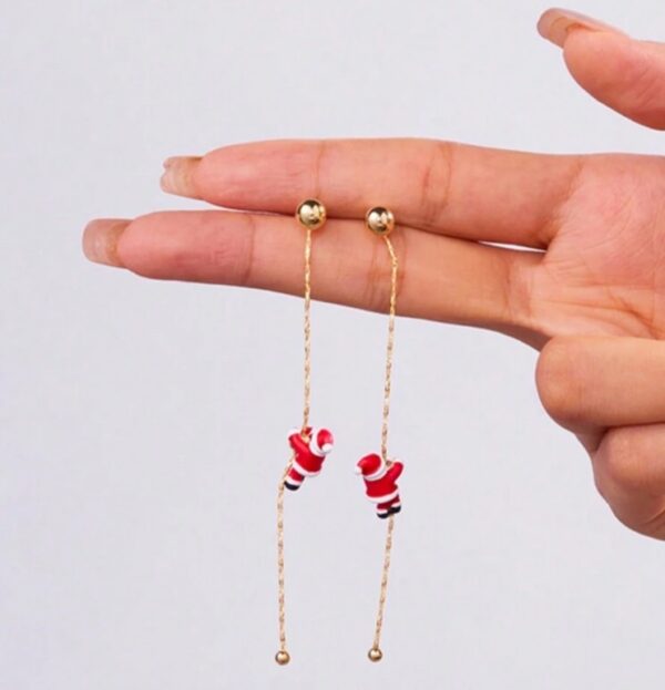 Santa claus dangling chain earrings