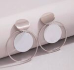 Round drop silver earrings