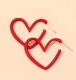 Heart shaped hoops (red)