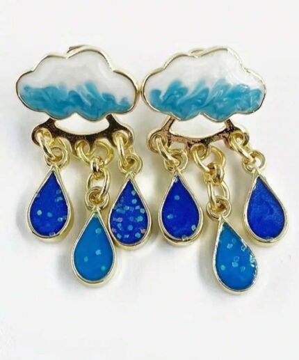 Cloud & raindrop resin premium earrings