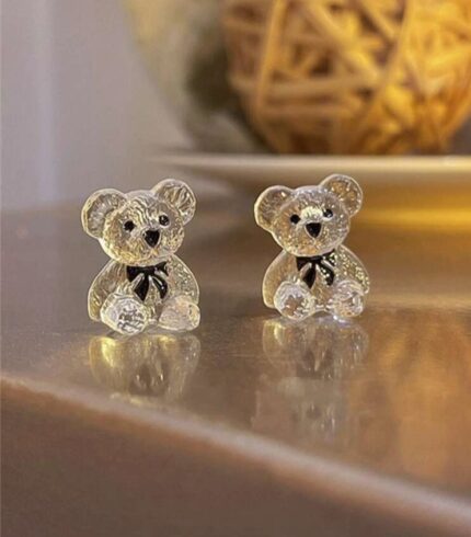 Bear stud earrings