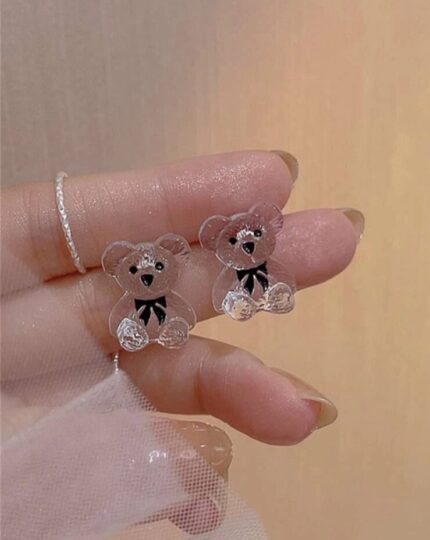 Bear stud earrings