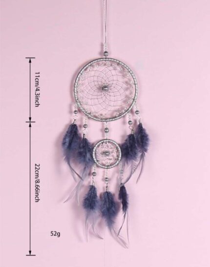Crystal weaved purple grey premium dream catcher