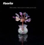 Natural crystal mini glass wishing bottle lucky tree (Fluorite)