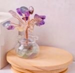 Natural crystal mini glass wishing bottle lucky tree (Fluorite)