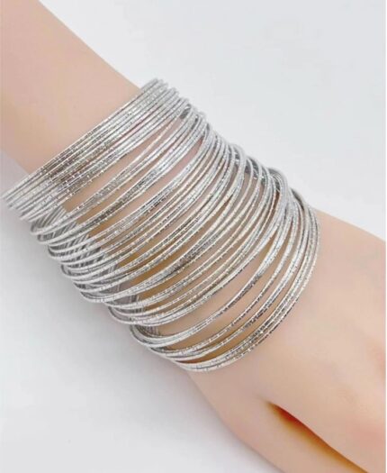 Silver metal bangles (pack of 60)