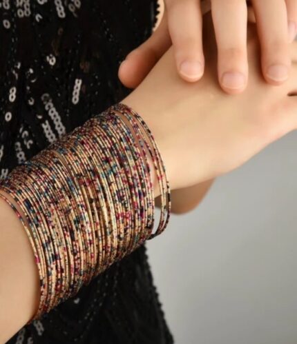 Multicolor metal bangles (pack of 60)